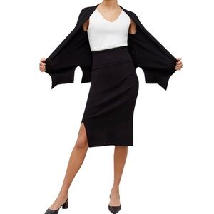 M.M. Lafleur The Harlem Skirt Jardigan Knit Black Womens Large